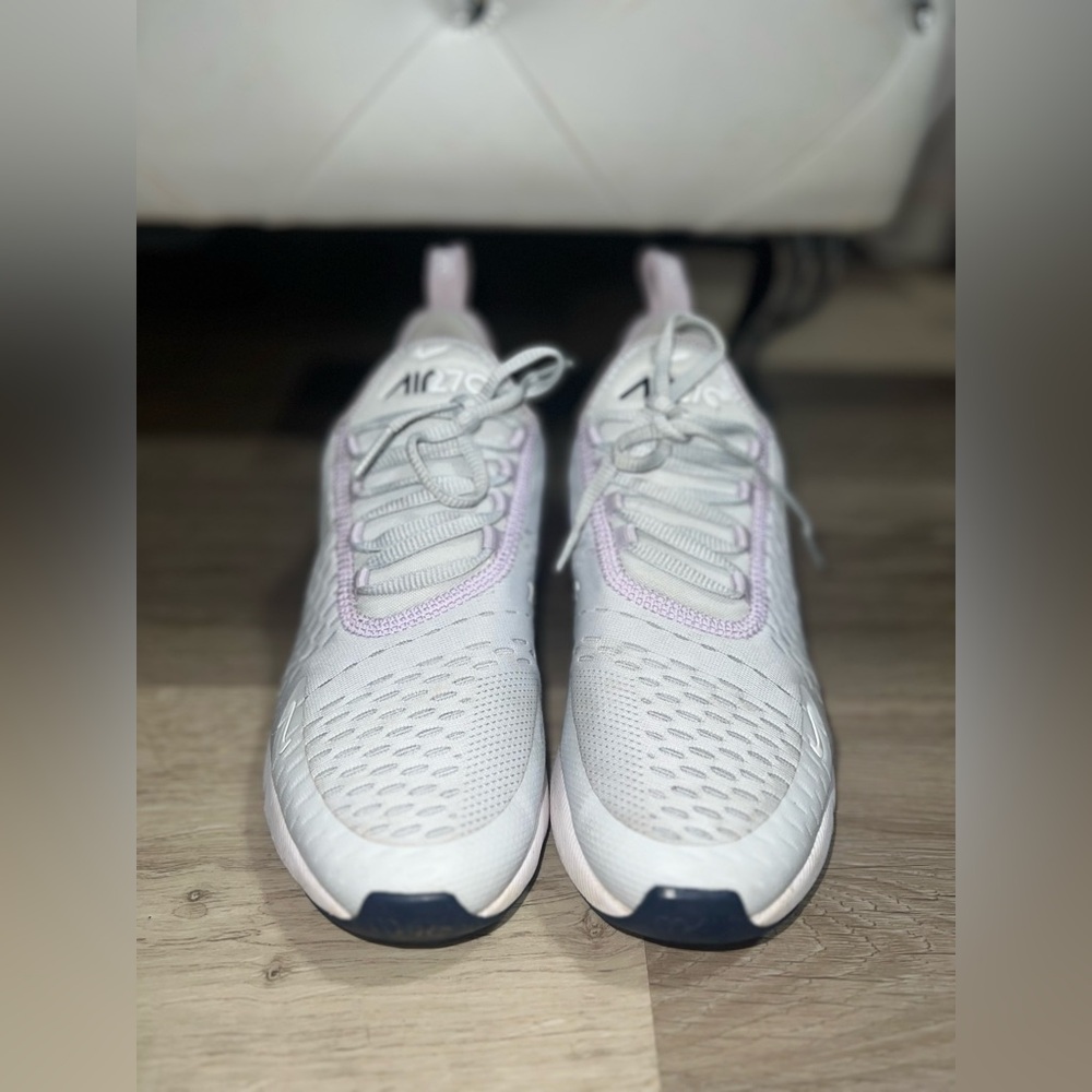Nike Air Max 270 White and Gray Sneakers - Picture 2 of 6